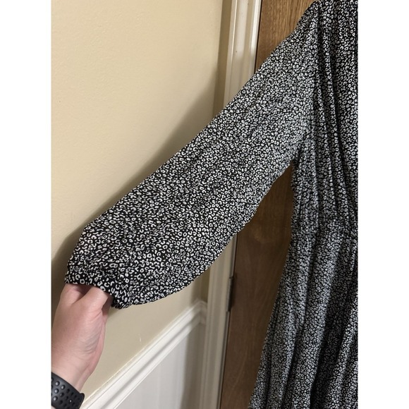 Maeve by Anthropologie Black White Carolyn Leopard Print Mini Dress Plus Size 1X - Picture 3 of 11